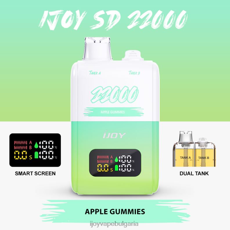 iJOY SD 22000 разполагаем R24RR145 iJOY Disposable Vape | ябълкови дъвки